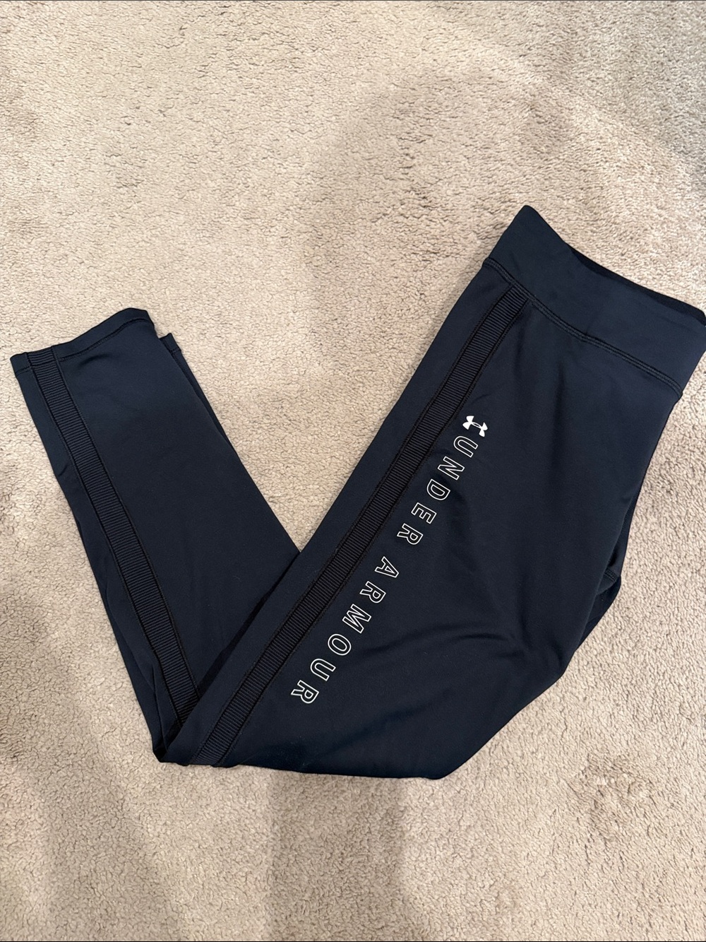 Under Armour Black Logo Side-Lettering Leggings